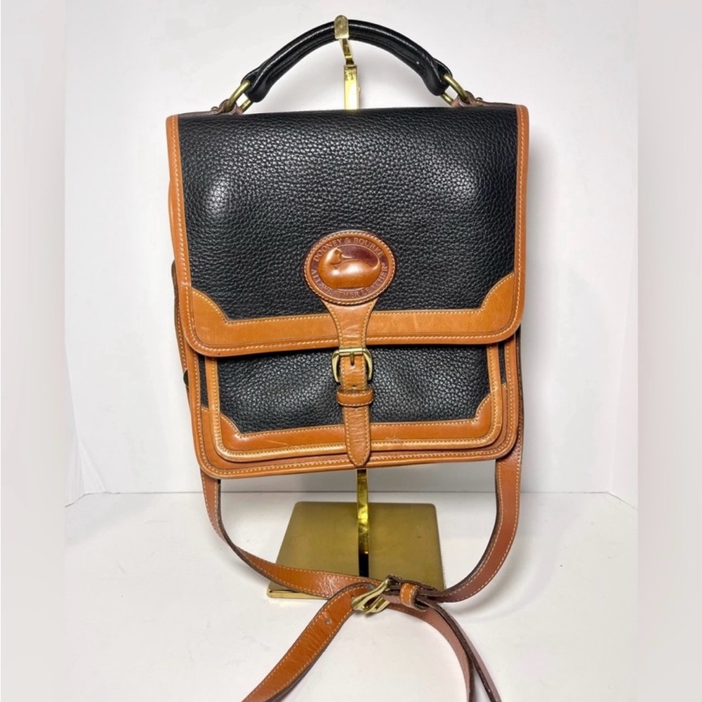 Dooney & Bourke Vintage Black & Brown Surrey Crossbody Bag